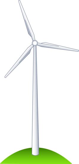 Wind Turbine on a Hill - Free Clip Art