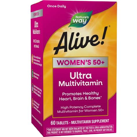 Natures Way Alive Once Daily Womens 50 Ultra Potency Complete Multivitamin 60 Tablets