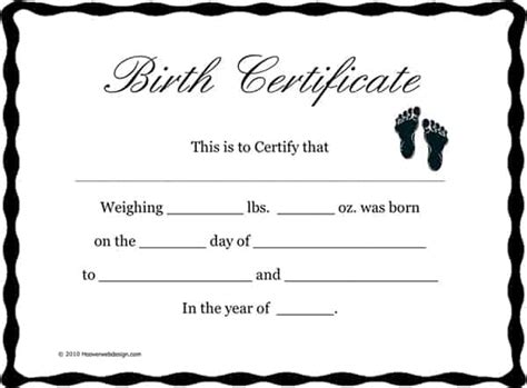 21 Free Birth Certificate Template Word Excel Formats