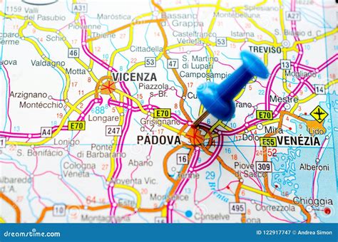 Padova Vicenza and Venice on Map Stock Image - Image of maps, city: 122917747