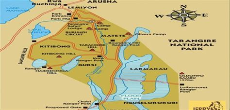 Map of Tarangire National Park- Africa Adventure Vacations