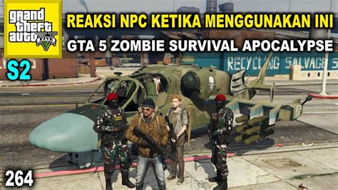 TES NPC MENGGUNAKAN HELIKPTER KA52A GTA 5 ZOMBIE SURVIVAL APOCALYPSE