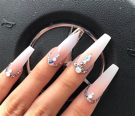 Gem Nails Aycrlic Nails Diamond Nails Dope Nails Ombre Nails Nails