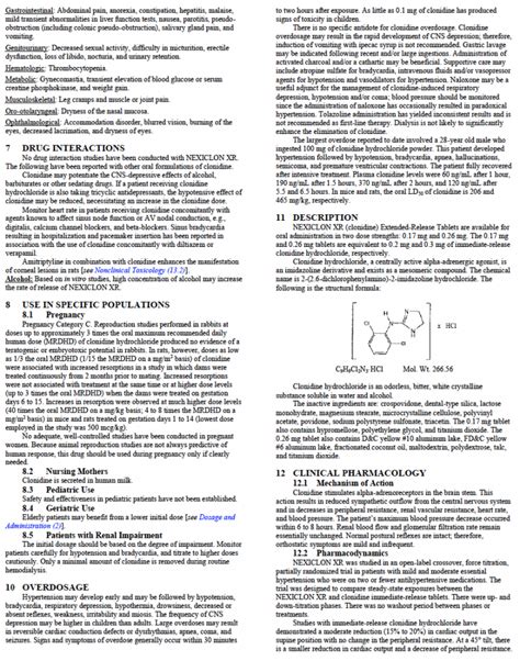 Prescribing Information Nexiclon Xr Clonidine