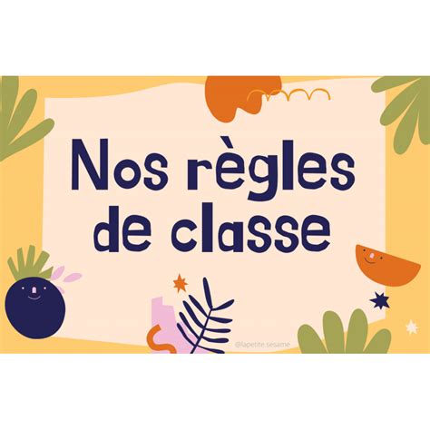 Affichage Des Règles De Vie En Classe