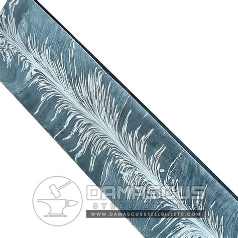 Black Feather Damascus Steel Bar