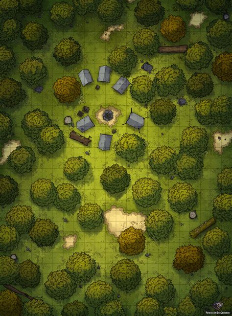 Forest Camp Battle Map 22x30 Rdndmaps