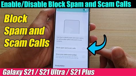 Galaxy S21 Ultra Plus How To Enable Disable Block Spam And Scam Calls