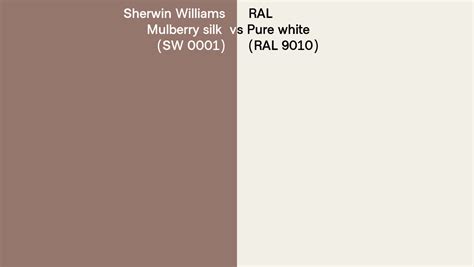 Sherwin Williams Mulberry Silk Sw 0001 Vs Ral Pure White Ral 9010