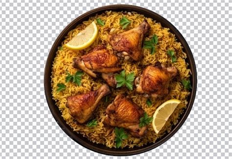 Premium PSD | Chicken biryani spicy indian malabar biryani for ramadan