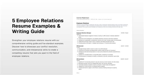 5 Employee Relations Resume Examples Writing Guide