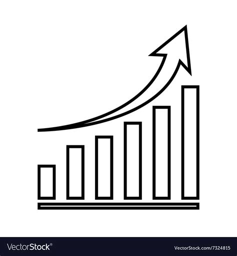 Growing Graph Line Icon Royalty Free Vector Image