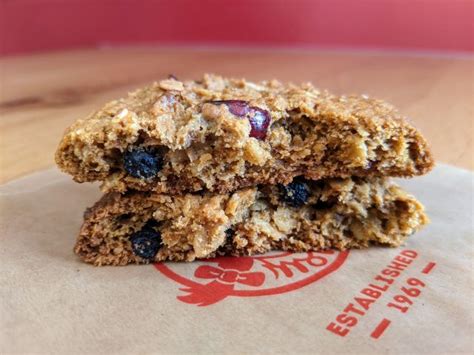 Two Oatmeal Bars Stacked On Top Of Each Other