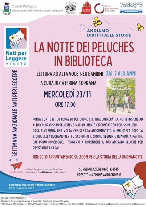 La Notte Dei Peluches In Biblioteca Comune Di Valdagno