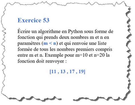 Solution Exercice 53 algorithme python qui détermine tous les nombres