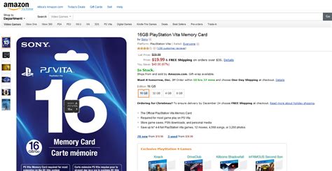 Amazon Currently Selling PS Vita 16 GB Memory Card for Only $20 (Updated)