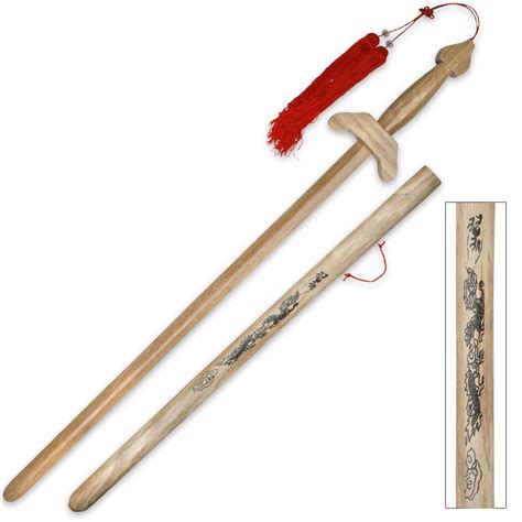 Tai Chi Jian Gim Wooden Training Sword and Scabbard | Kennesaw Cutlery