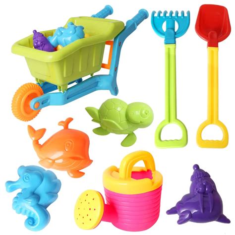 8pcs Beach Toys Color random Set Models and Molds, Shovels, Rakes ...