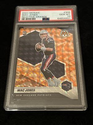 Mac Jones Rc Reactive Orange Panini Mosaic Psa Gem Mt