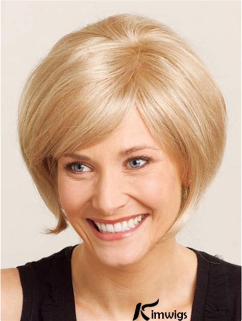 Chin Length Straight 100 Hand Tied Blonde Online Bob Wigs