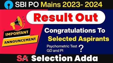 SBI PO Mains Result Out Congratulations Selection Adda