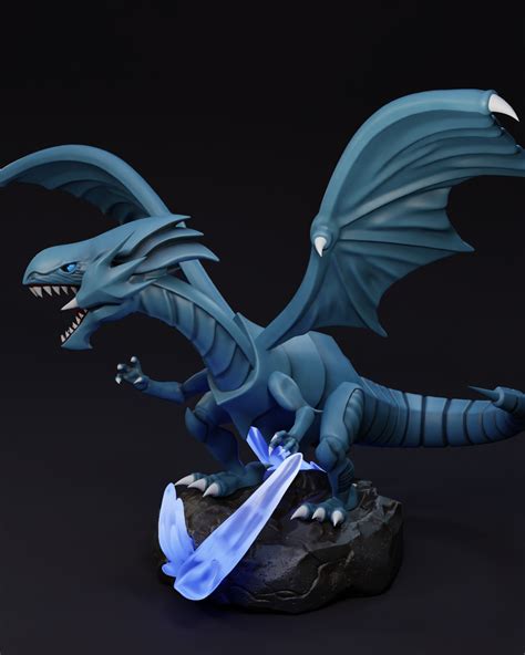 3D file Blue Eyes White Dragon Statue・Model to download and 3D print・Cults