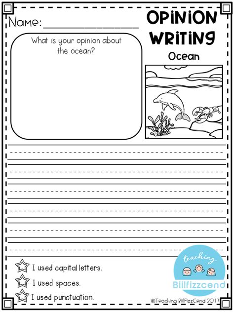 Opinion Writing Prompts For Second Grade