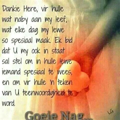 Goeienag Dankie Heer Vir Dié Wat Ná Aan My Leef Goeie Nag Good