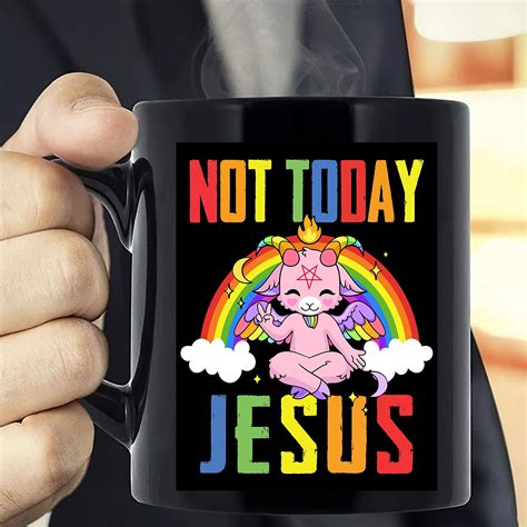 Satan Baphomet Lgbt Not Today Jesus Coffee Mug Home And Kitchen