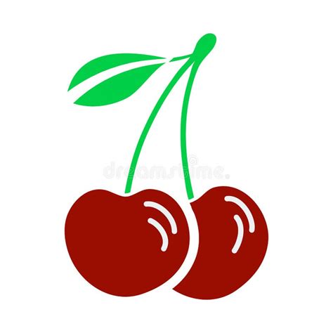 Icono De La Cereza Estilo Simple Ilustración del Vector Ilustración