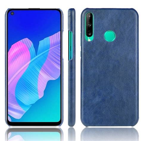 Кожаная накладка-чехол для Huawei P40 lite E / Honor 9C (синий)