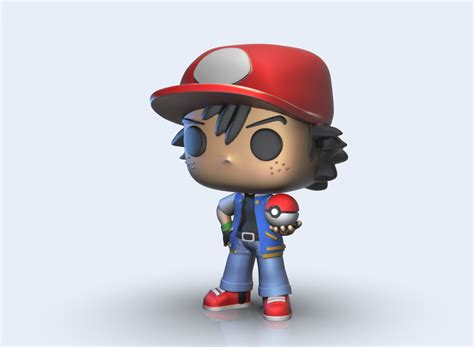 STL file ASH KETCHUM POKÉMON VERSIÓN FUNKO POP 3D printing idea to