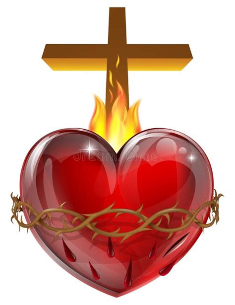 Sacred Heart Stock Vector Illustration Of Cross Design 24204530