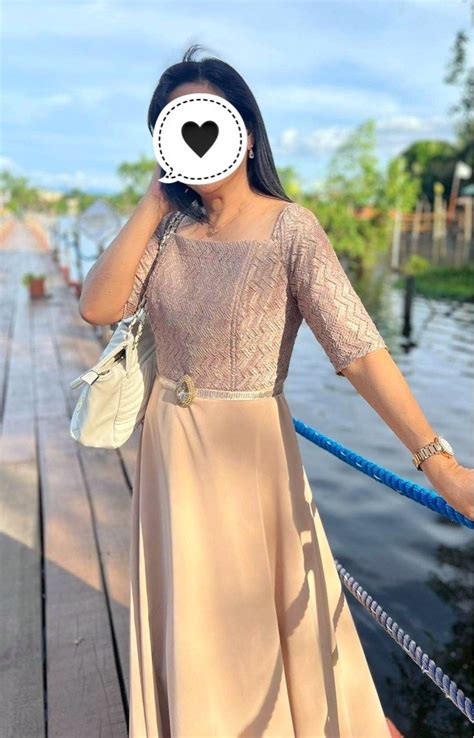 Beige Nude Evening Ninang Gown Dress Women S Fashion Dresses Sets Evening Dresses Gowns