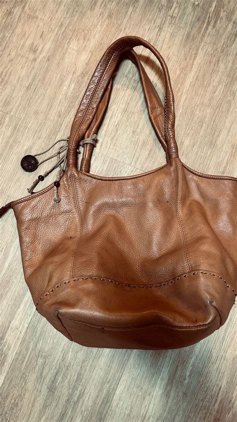 The Sak Original Tan Leather Purse Vintage 17x10 Soft Leather Ebay