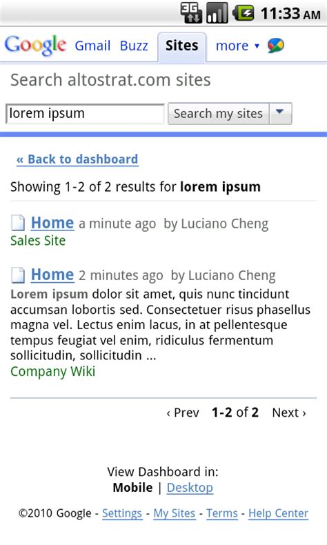 Mobile Search App