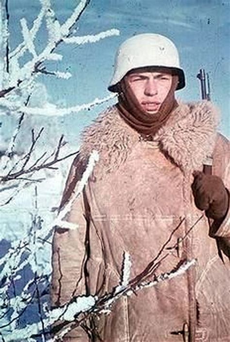 World War Ii In Color German Sentry In The Freezing Russian Winter