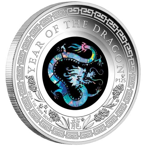 Oz Australian Opal Lunar Series Year Of The Dragon Silver Proof