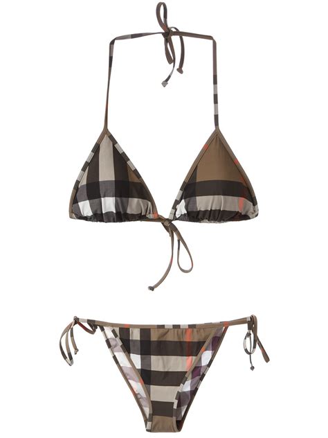 Burberry Signature Check Bikini In Green Lyst