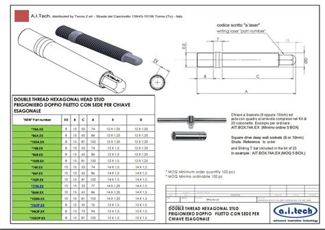 M12 X 1 25 NAAR M12 X 1 25 102 MM Hoogstra Autosport