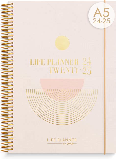 Burde Agenda 2024 Life Organizer Rose 1 January 2024 Au 5 January 2025 23x19 Cm En