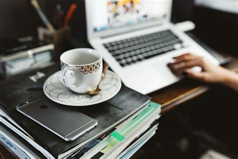 HD wallpaper: Woman working on laptop at home office, workspace ...