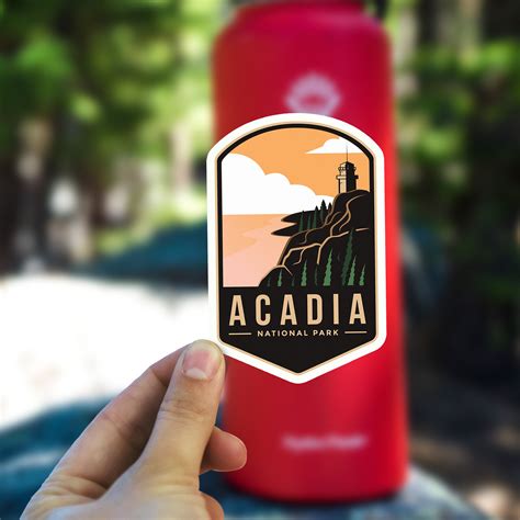 Acadia National Park Badge Sticker US National Parks Decal Etsy