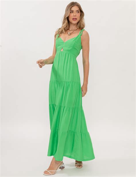 Vestido Longo Amplo Menta Sangue Latino