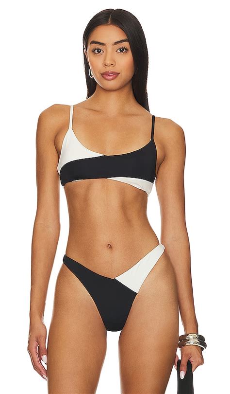 LSPACE High Tide Bikini Top In Cream Black REVOLVE
