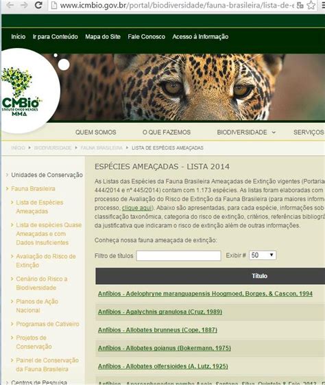 Lista De Especies Ameacadas List Of Threatened Species Brazil