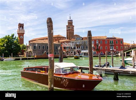 Water Taxi Riva Longa Murano Venice Stock Photo Alamy