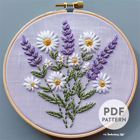 Embroidery Lavender Pattern Pdf Etsy