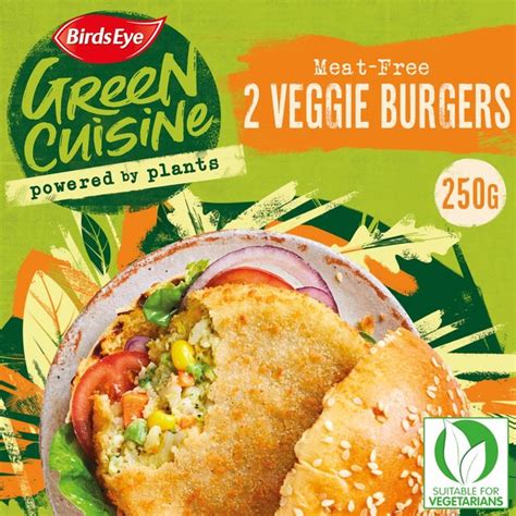 Birds Eye 2 Green Cuisine Vegetarian Veggie Burgers Ocado