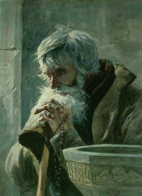 Christianitas Praying Old Man Julian Fałat Literature Art